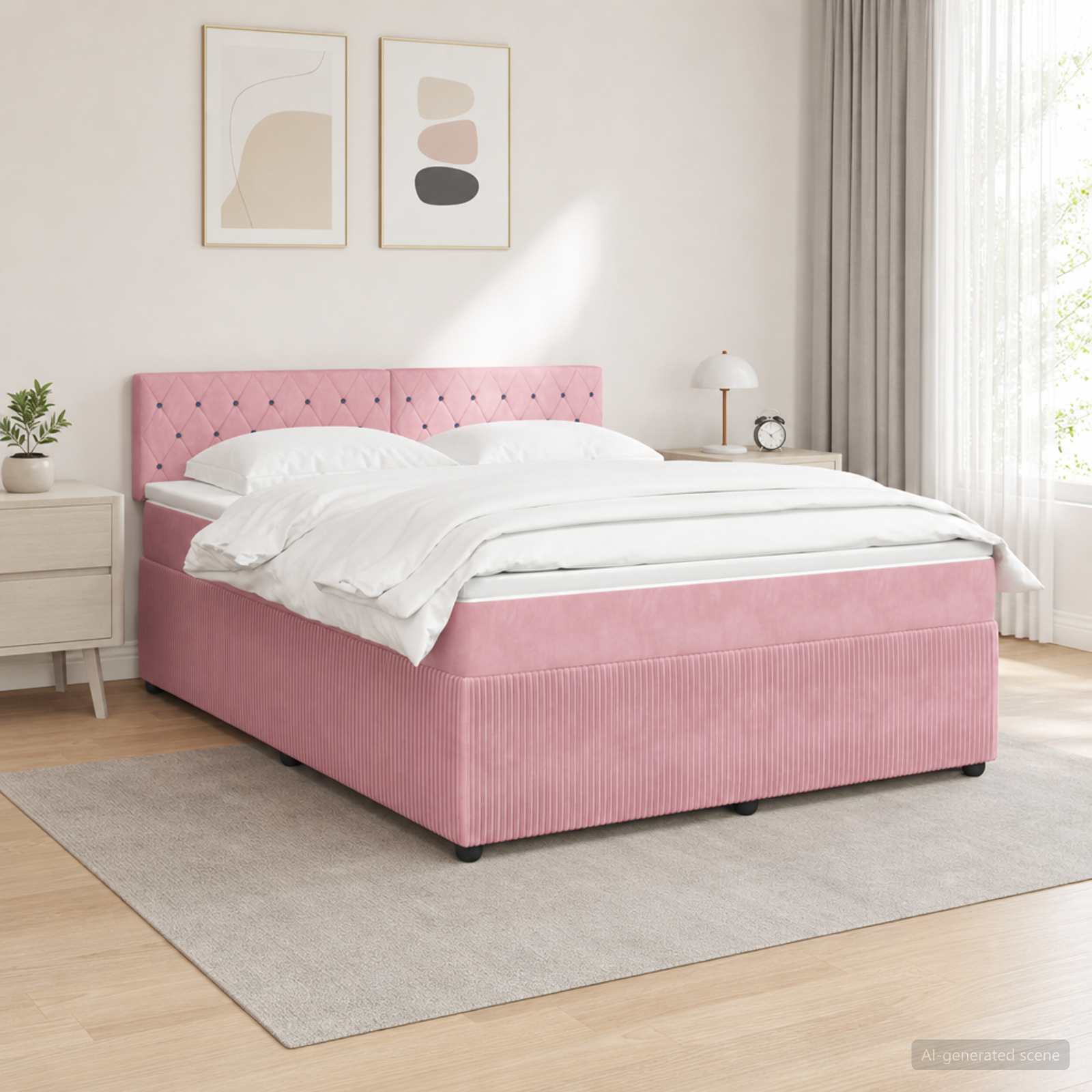 Boxmadras med topmadras Lyserd 140 x 190 cm Fljl