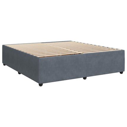 Boxmadras med topmadras Mørkegrå 180 x 200 cm Fløjl