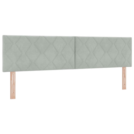 Boxmadras med topmadras Lysegrå 180 x 200 cm Fløjl