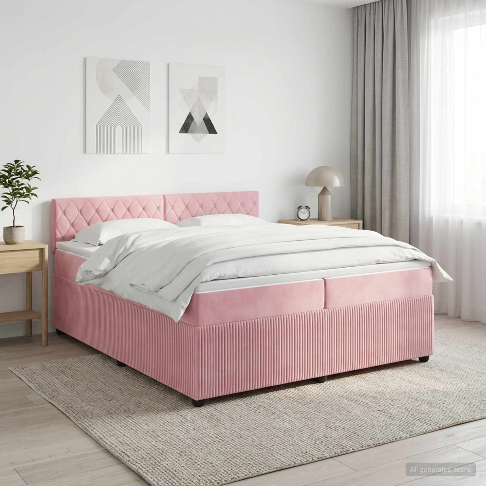 Boxmadras med topmadras Lyserd 200 x 200 cm Fljl