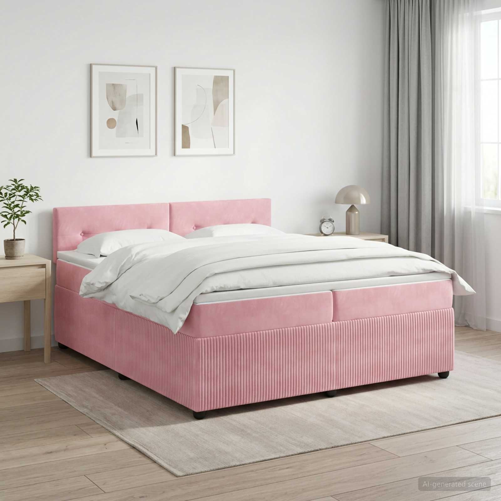 Boxmadras med topmadras Lyserd 200 x 200 cm Fljl