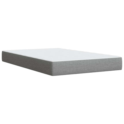 Box Spring Seng med Madras og LED Lysegrå 120 x 190 cm Stof