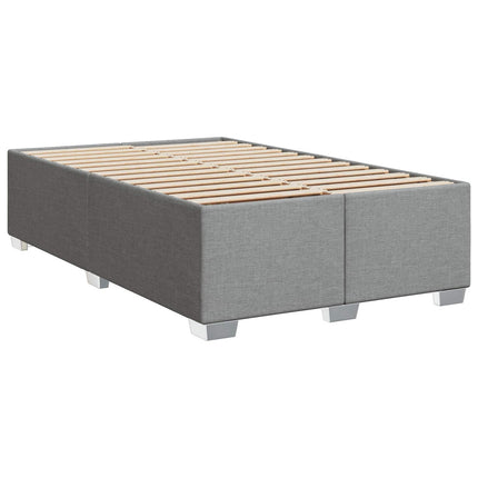Box Spring Seng med Madras og LED Lysegrå 120 x 200 cm Stof