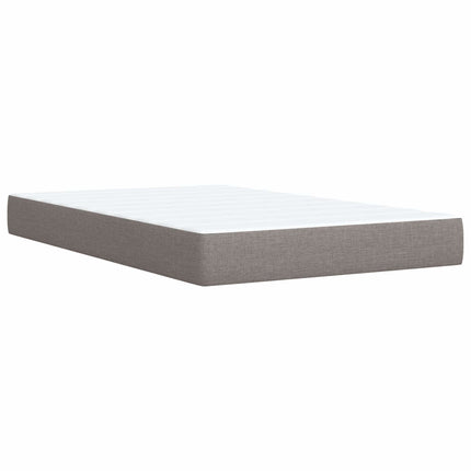 Box Spring Seng med Madras og LED Gråbrun 120 x 200 cm Stof