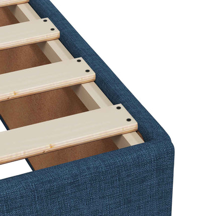 Box Spring Seng med Madras og LED Blå 120 x 200 cm Stof