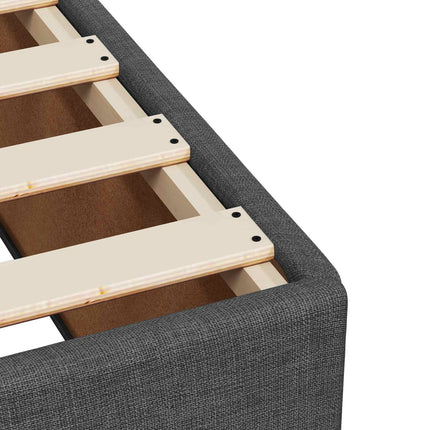 Box Spring Seng med Madras og LED Mørkegrå 140 x 190 cm Stof