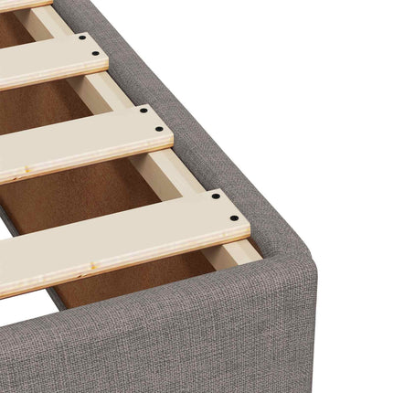 Box Spring Seng med Madras og LED Gråbrun 140 x 190 cm Stof