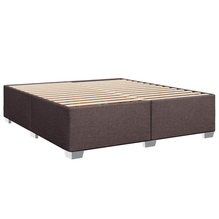 Box Spring Seng med Madras og LED Mørk Brun 180 x 200 cm Stof