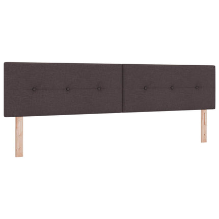 Box Spring Seng med Madras og LED Mørk Brun 200 x 200 cm Stof