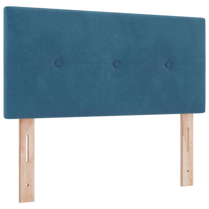 Box Spring Seng med Madras og LED Blå 90 x 190 cm Velour