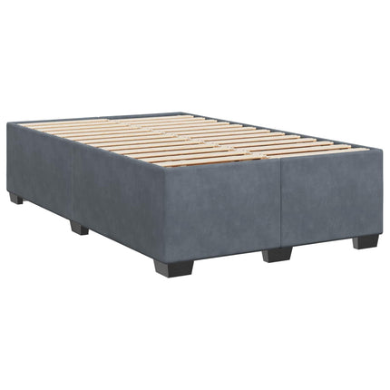 Box Spring Seng med Madras og LED Mørkegrå 120 x 200 cm Velour