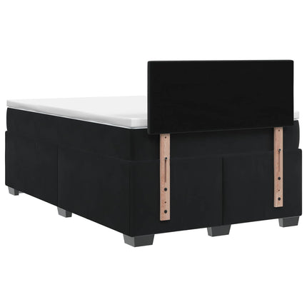 Box Spring Seng med Madras og LED Sort 120 x 200 cm Velour