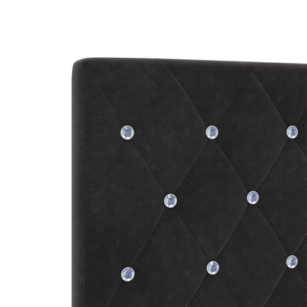 Box Spring Seng med Madras og LED Sort 140 x 190 cm Velour