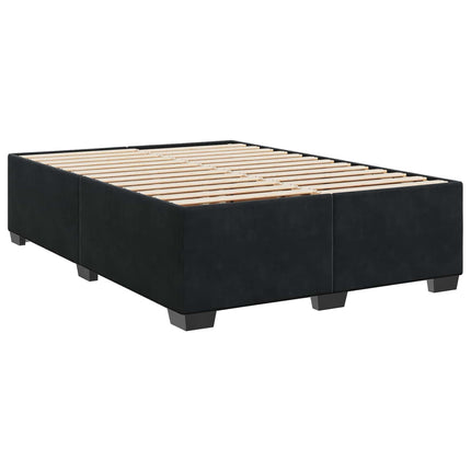 Box Spring Seng med Madras og LED Sort 140 x 190 cm Velour