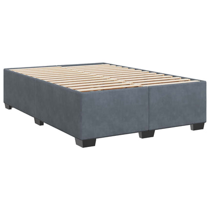Box Spring Seng med Madras og LED Mørkegrå 140 x 200 cm Velour