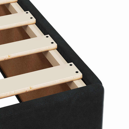 Box Spring Seng med Madras og LED Sort 160 x 200 cm Velour