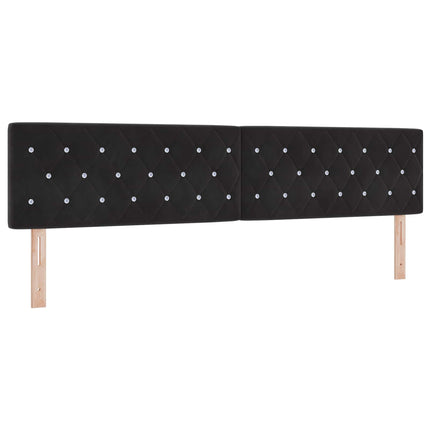 Box Spring Seng med Madras og LED Sort 200 x 200 cm Velour