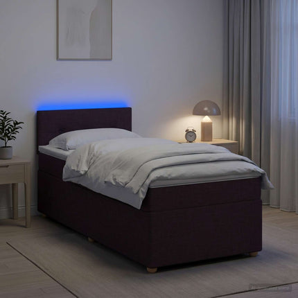 Boxmadras med topmadras Mørk Brun 80 x 200 cm Stof