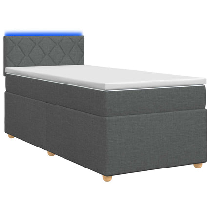 Boxmadras med topmadras Mørkegrå 80 x 200 cm Stof
