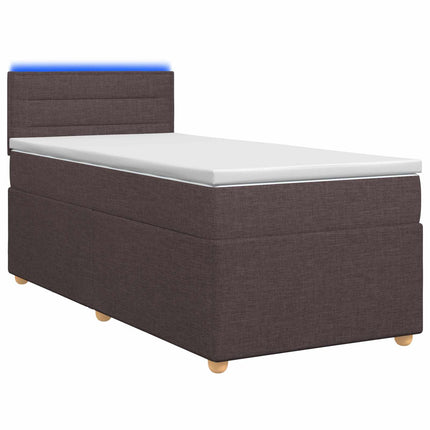 Boxmadras med topmadras Mørk Brun 90 x 200 cm Stof