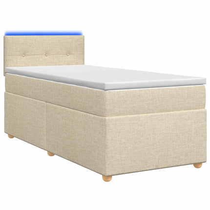 Boxmadras med topmadras Cremefarvet 90 x 200 cm Stof