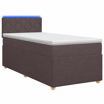 Boxmadras med topmadras Mørk Brun 90 x 200 cm Stof