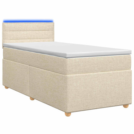 Boxmadras med topmadras Cremefarvet 100 x 200 cm Stof