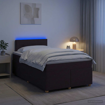 Boxmadras med topmadras Mørk Brun 120 x 190 cm Stof