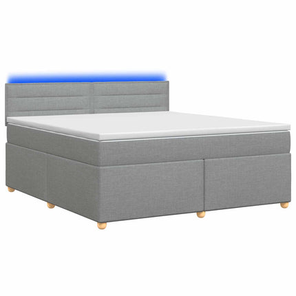 Boxmadras med topmadras Lysegrå 140 x 190 cm Stof