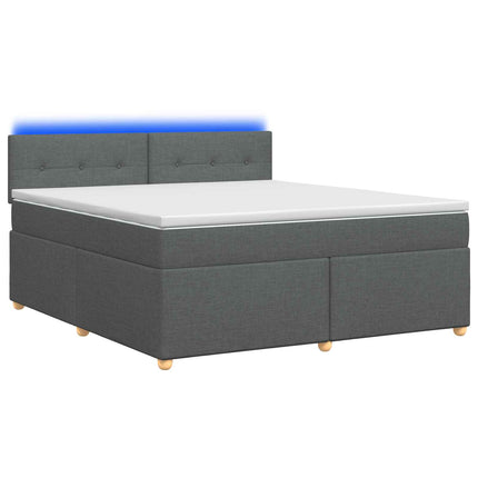 Boxmadras med topmadras Mørkegrå 140 x 190 cm Stof