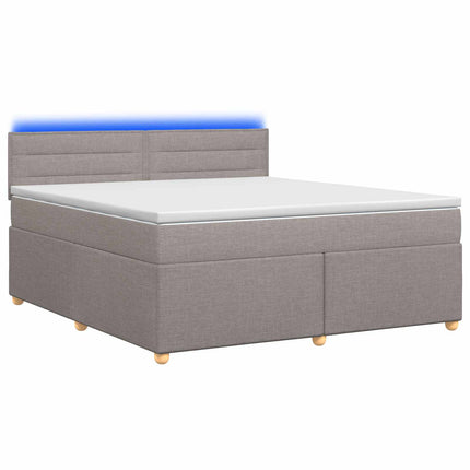 Boxmadras med topmadras Gråbrun 140 x 200 cm Stof