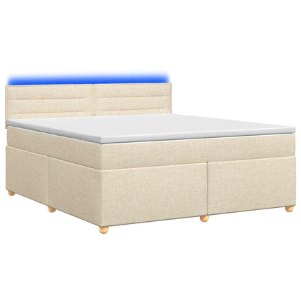 Boxmadras med topmadras Cremefarvet 140 x 200 cm Stof