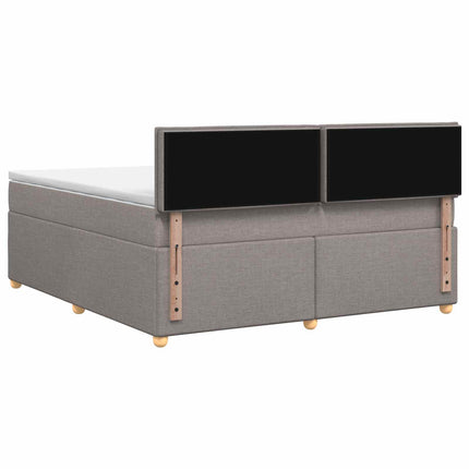 Boxmadras med topmadras Gråbrun 160 x 200 cm Stof