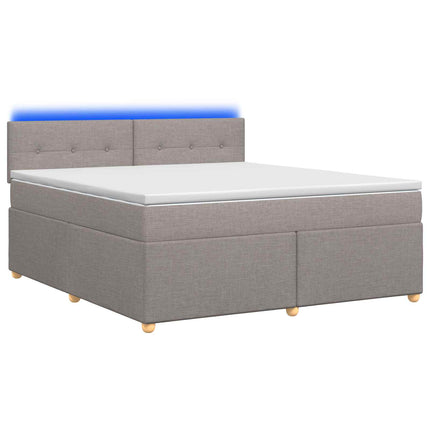 Boxmadras med topmadras Gråbrun 160 x 200 cm Stof