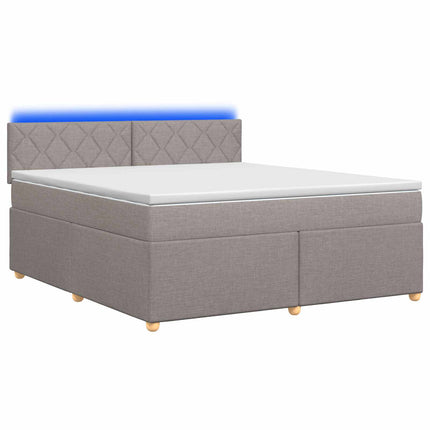Boxmadras med topmadras Gråbrun 160 x 200 cm Stof