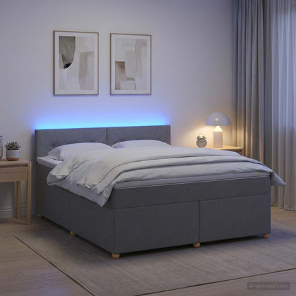 Boxmadras med topmadras Lysegrå 140 x 190 cm Stof