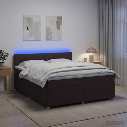 Boxmadras med topmadras Mørk Brun 140 x 190 cm Stof