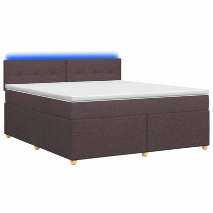 Boxmadras med topmadras Mørk Brun 180 x 200 cm Stof
