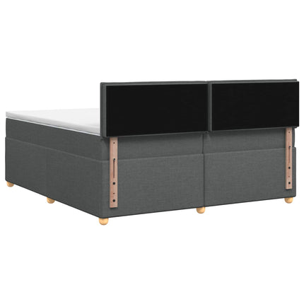 Boxmadras med topmadras Mørkegrå 200 x 200 cm Stof