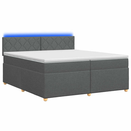 Boxmadras med topmadras Mørkegrå 200 x 200 cm Stof