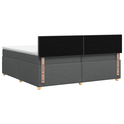 Boxmadras med topmadras Mørkegrå 200 x 200 cm Stof
