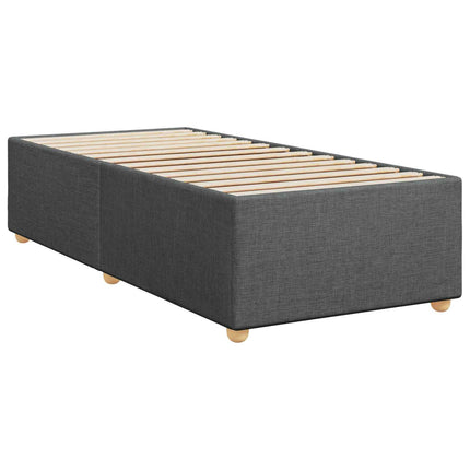 Box Spring Seng med Madras og LED Mørkegrå 90 x 190 cm Stof