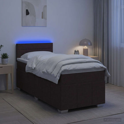 Boxmadras med topmadras Mørk Brun 90 x 200 cm Stof