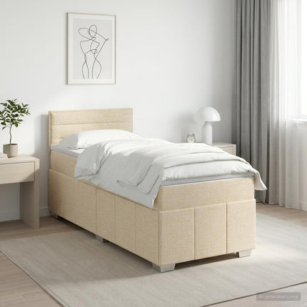 Boxmadras med topmadras Cremefarvet 100 x 200 cm Stof