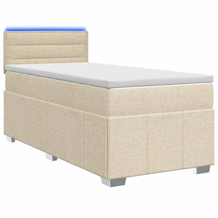 Boxmadras med topmadras Cremefarvet 80 x 200 cm Stof