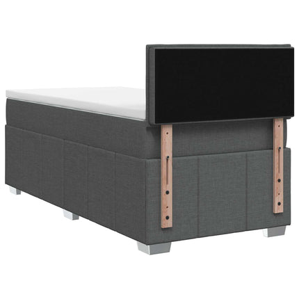 Boxmadras med topmadras Mørkegrå 90 x 200 cm Stof