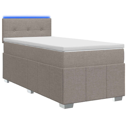 Boxmadras med topmadras Gråbrun 100 x 200 cm Stof