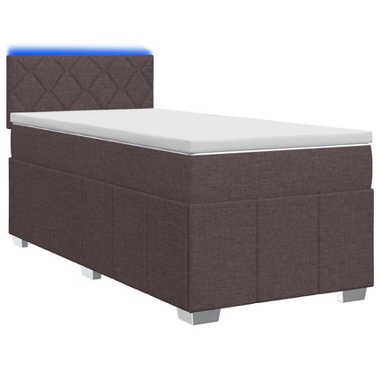 Boxmadras med topmadras Mørk Brun 100 x 200 cm Stof