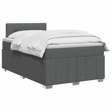 Boxmadras med topmadras Mørkegrå 120 x 190 cm Stof