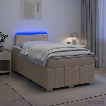 Boxmadras med topmadras Cremefarvet 120 x 200 cm Stof